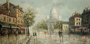 marie kroyer Montmartre sous la pluie oil painting on canvas